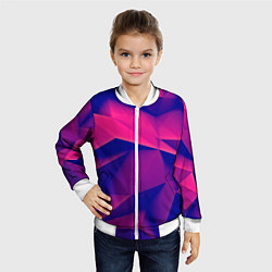Бомбер детский Violet polygon, цвет: 3D-белый — фото 2