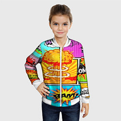 Бомбер детский Pop Art, цвет: 3D-белый — фото 2