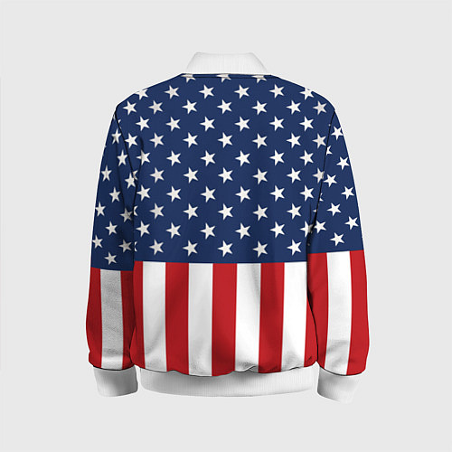 Детский бомбер Флаг США / 3D-Белый – фото 2