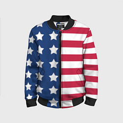 Бомбер детский USA Flag, цвет: 3D-черный