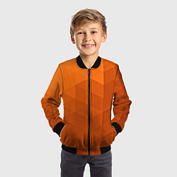 Бомбер детский Orange abstraction, цвет: 3D-черный — фото 2