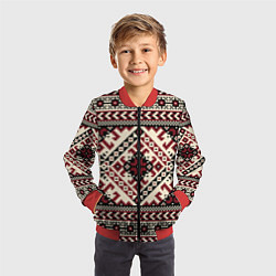 Бомбер детский Славянский орнамент, цвет: 3D-красный — фото 2