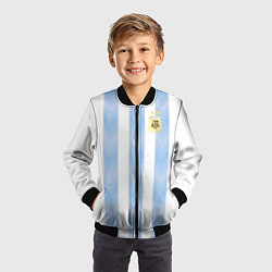 Бомбер детский Сборная Аргентины, цвет: 3D-черный — фото 2