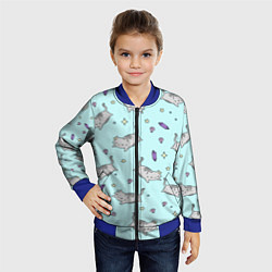 Бомбер детский Кавайные котики, цвет: 3D-синий — фото 2
