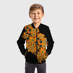 Бомбер детский Славянская роспись, цвет: 3D-черный — фото 2