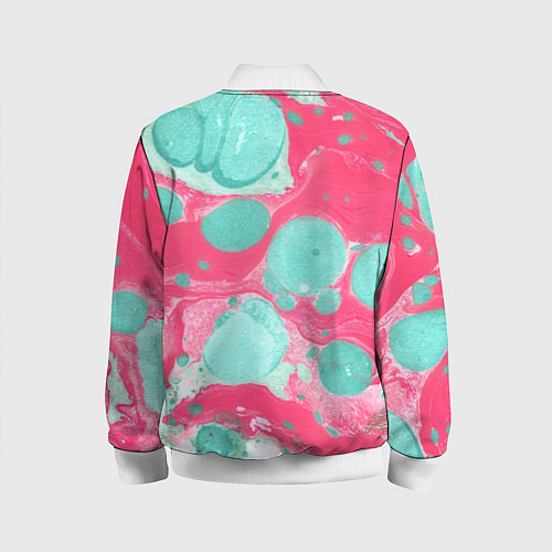 Детский бомбер Watercolor: Pink & Turquoise / 3D-Белый – фото 2