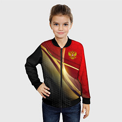 Бомбер детский RUSSIA SPORT: Gold Collection, цвет: 3D-черный — фото 2