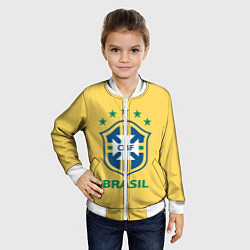 Бомбер детский Brazil Team, цвет: 3D-белый — фото 2