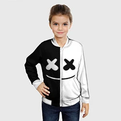 Бомбер детский Marshmello: Black & White, цвет: 3D-белый — фото 2