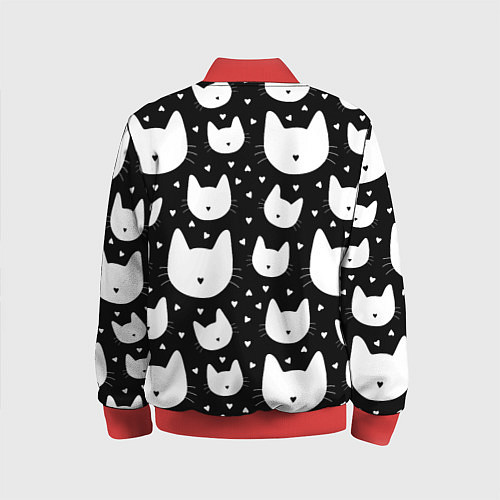 Детский бомбер Love Cats Pattern / 3D-Красный – фото 2