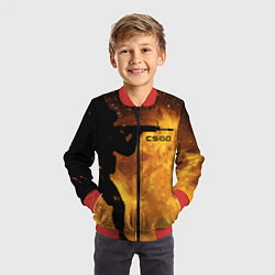 Бомбер детский CS:GO Dark Fire, цвет: 3D-красный — фото 2