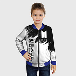 Бомбер детский BTS: White & Black, цвет: 3D-синий — фото 2