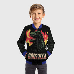 Бомбер детский Flame Godzilla, цвет: 3D-синий — фото 2