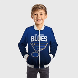 Бомбер детский St Louis Blues, цвет: 3D-белый — фото 2