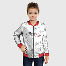 Бомбер детский STRAY KIDS АВТОГРАФЫ, цвет: 3D-красный — фото 2