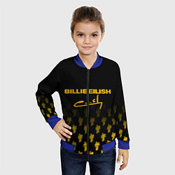 Бомбер детский Billie Eilish: Yellow & Black Autograph, цвет: 3D-синий — фото 2