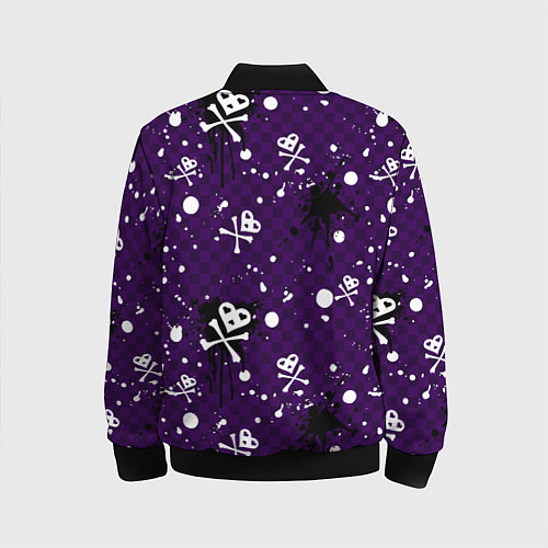 Детский бомбер Эмо 2007 фиолетовый фон / 3D-Черный – фото 2