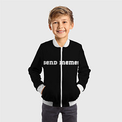 Бомбер детский Send Memes, цвет: 3D-белый — фото 2