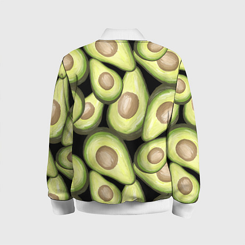 Детский бомбер Avocado background / 3D-Белый – фото 2