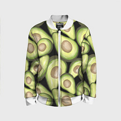 Бомбер детский Avocado background, цвет: 3D-белый