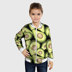 Бомбер детский Avocado background, цвет: 3D-белый — фото 2