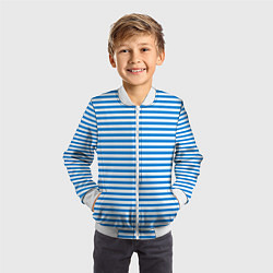 Бомбер детский Тельняшка ВДВ, цвет: 3D-белый — фото 2