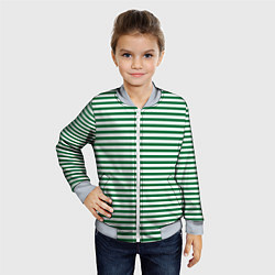 Бомбер детский Тельняшка пограничных войск, цвет: 3D-серый — фото 2