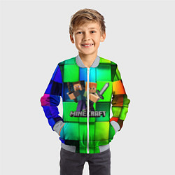 Бомбер детский MINECRAFT, цвет: 3D-серый — фото 2