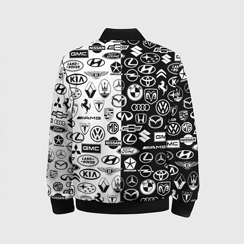 Детский бомбер ЛОГОТИПЫ АВТО / 3D-Черный – фото 2
