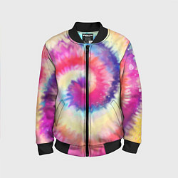 Бомбер детский Tie Dye vortex, цвет: 3D-черный