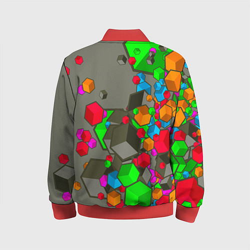 Детский бомбер Кубики / 3D-Красный – фото 2