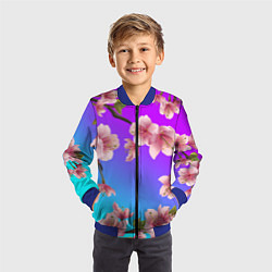 Бомбер детский САКУРА ВИШНЯ, цвет: 3D-синий — фото 2