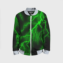 Бомбер детский МОЛНИЯ GREEN NEON, цвет: 3D-серый