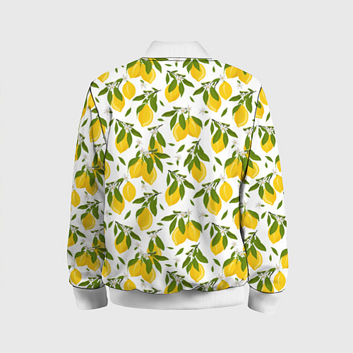 Детский бомбер Лимоны / 3D-Белый – фото 2