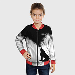 Бомбер детский Galaxy wolf, цвет: 3D-красный — фото 2