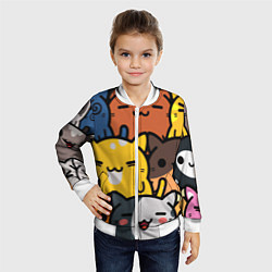 Бомбер детский КОТЕЙКИ, цвет: 3D-белый — фото 2