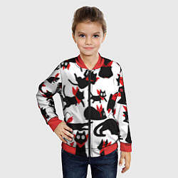 Бомбер детский Черный котик, цвет: 3D-красный — фото 2