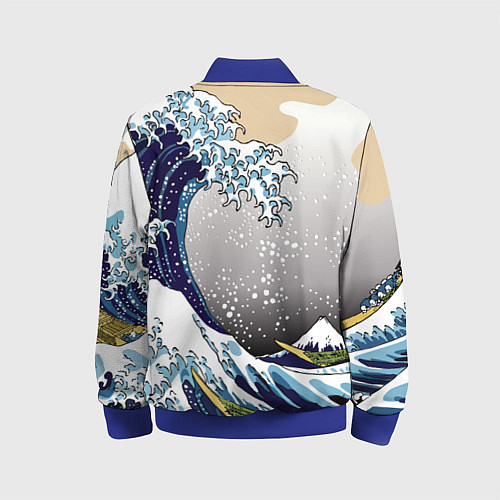 Детский бомбер The great wave off kanagawa / 3D-Синий – фото 2
