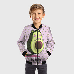 Бомбер детский Авокадо Кот, цвет: 3D-черный — фото 2