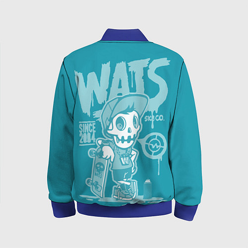 Детский бомбер Граффити Wats череп в кепке / 3D-Синий – фото 2