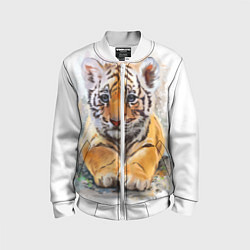 Бомбер детский Tiger Art, цвет: 3D-белый