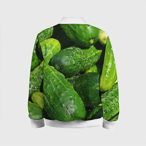 Детский бомбер Огурцы / 3D-Белый – фото 2