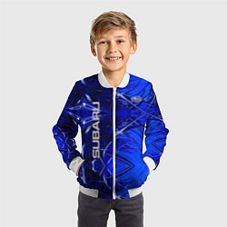 Бомбер детский Subaru, цвет: 3D-белый — фото 2