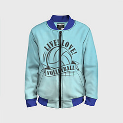 Бомбер детский LIVE! LOVE! VOLLEYBALL!, цвет: 3D-синий