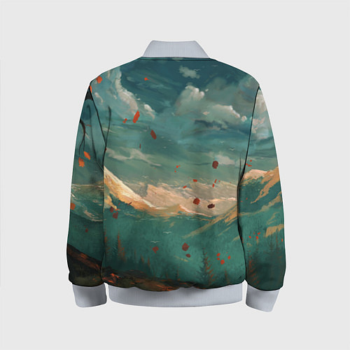 Детский бомбер Горы / 3D-Серый – фото 2