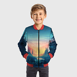 Бомбер детский Природа, цвет: 3D-красный — фото 2