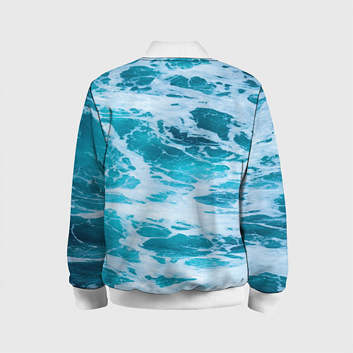 Детский бомбер Вода волны пена море / 3D-Белый – фото 2