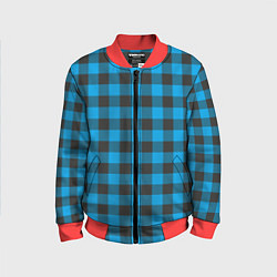 Детский бомбер Голубая клетка