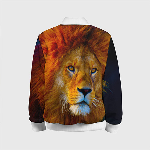Детский бомбер Лев 3D / 3D-Белый – фото 2