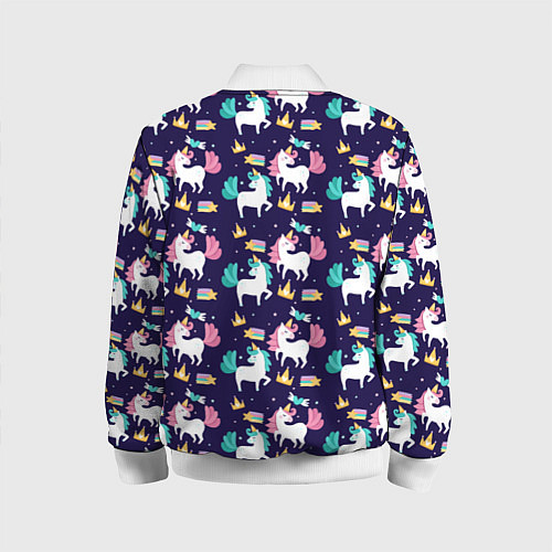 Детский бомбер Unicorn pattern / 3D-Белый – фото 2